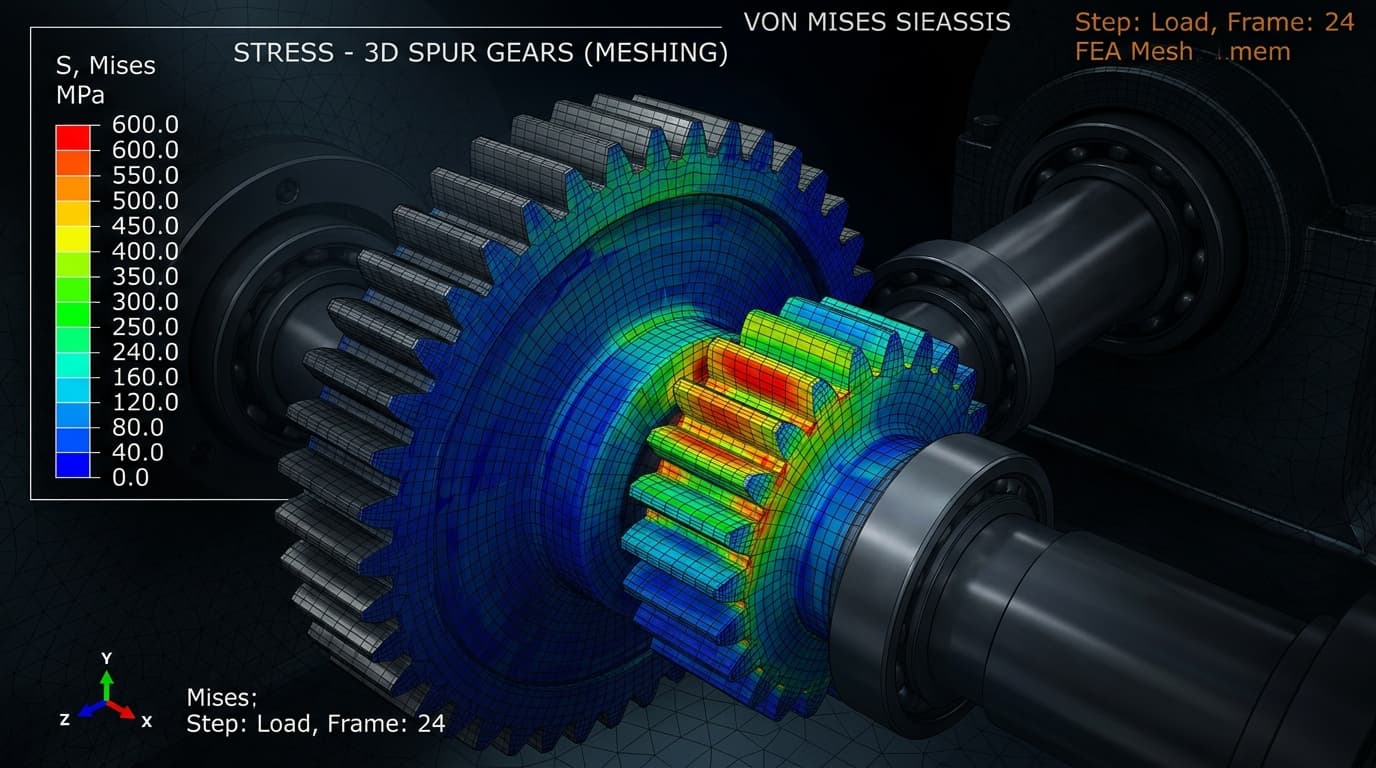 FEA of Spur Gear Contact Mechanics